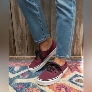Vans Burgundy and Black Sneakers